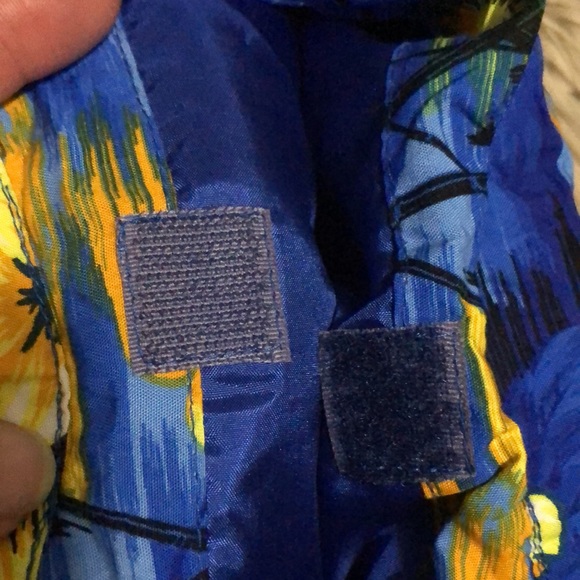 Bahama/Barbados Cloth Bag with Bamboo Handles-15x10-Blue/Black/Orange-EUC - Picture 11 of 13